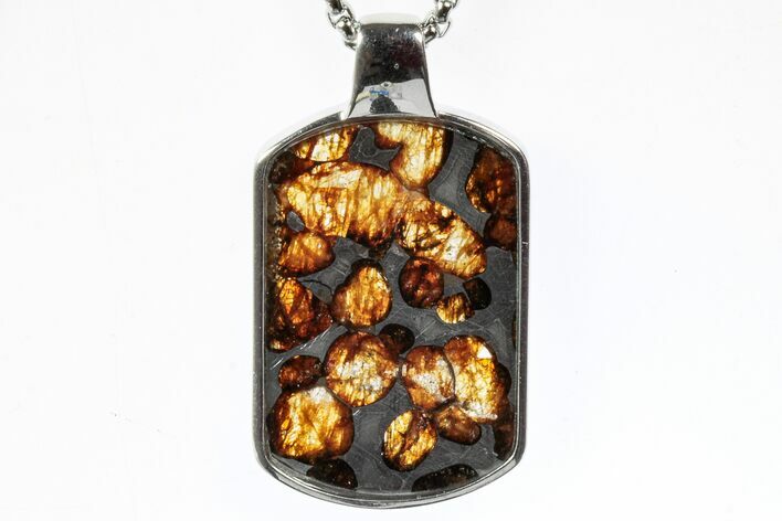 Sericho Pallasite Dog Tag Meteorite Pendant - Kenya #300753